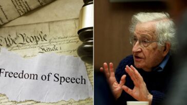 Noam Chomsky Threat to Free Speach Noam Chomsky thinks the current threat to free speech in the US comes from the Right and the Left 